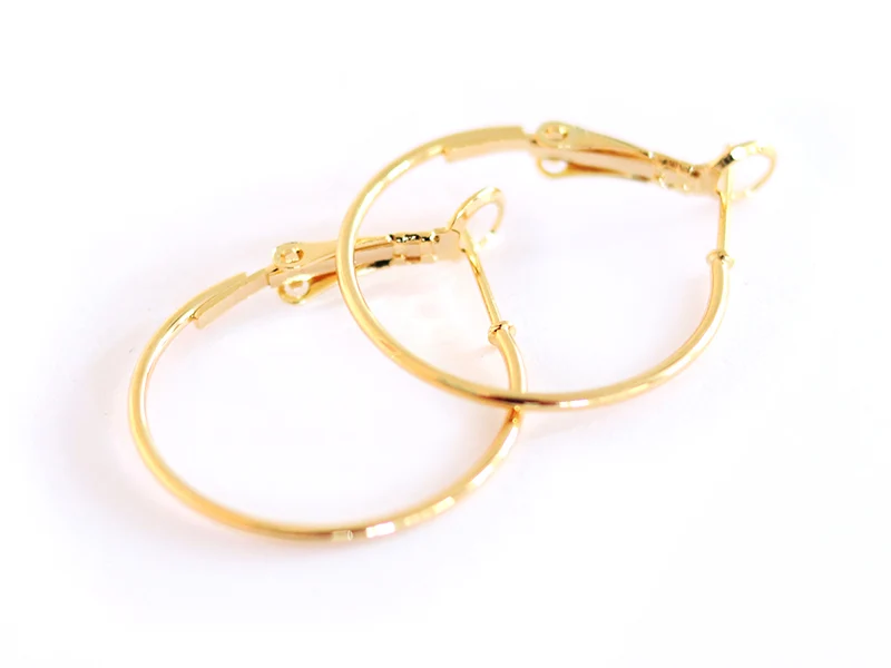 Paire boucles d'oreilles créoles 24 mm - plaquées or fin 24K