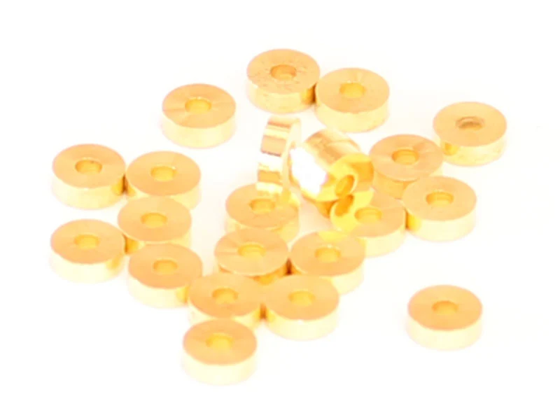 20 perles heishi - intercalaires en laiton doré - 6x2 mm