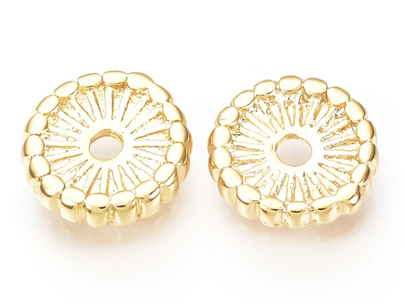 Perle rondelle ethnique 7 x 1,5 mm - dorée à l'or fin