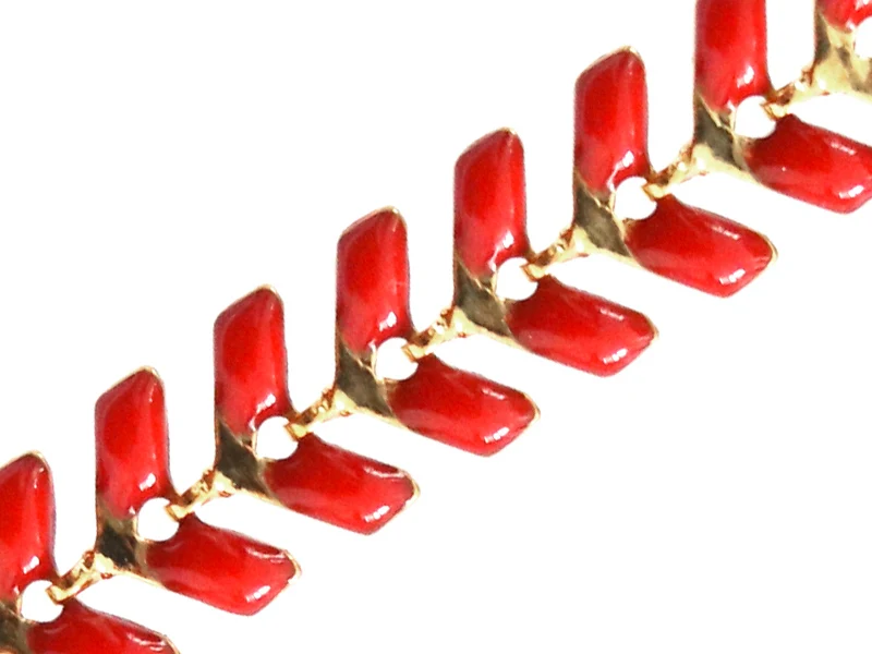 Chaîne épi émaillée - rouge