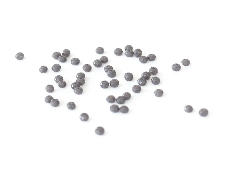 Lot de 50 perles à facettes en verre 4x6 mm - gris