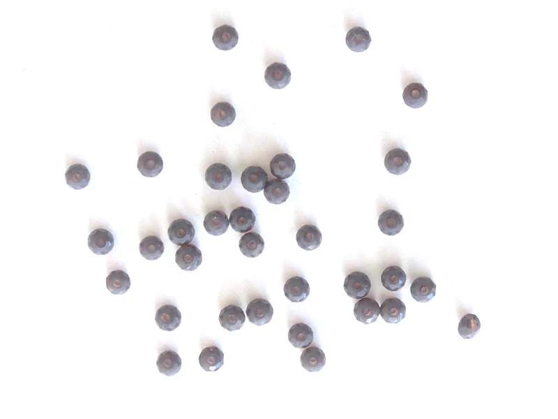 Lot de 50 perles à facettes en verre 4x6 mm - gris
