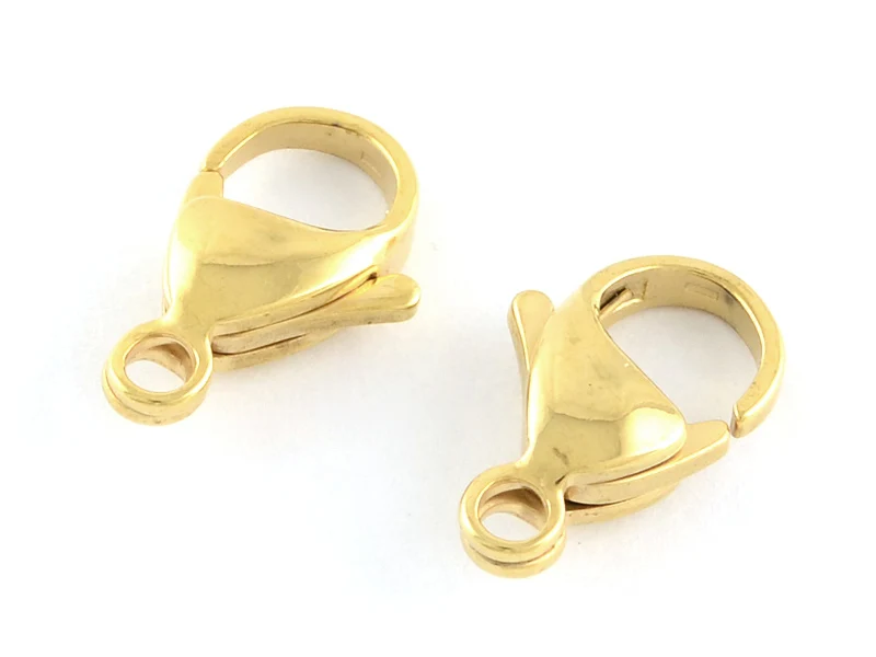 Fermoir mousqueton 11mm - doré à l'or fin
