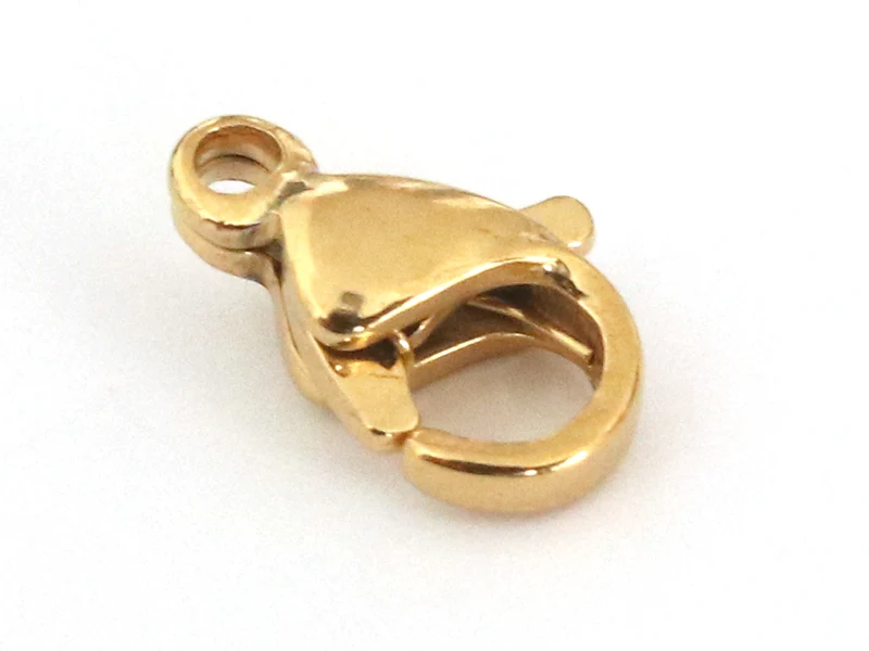 Fermoir mousqueton 11mm - doré à l'or fin