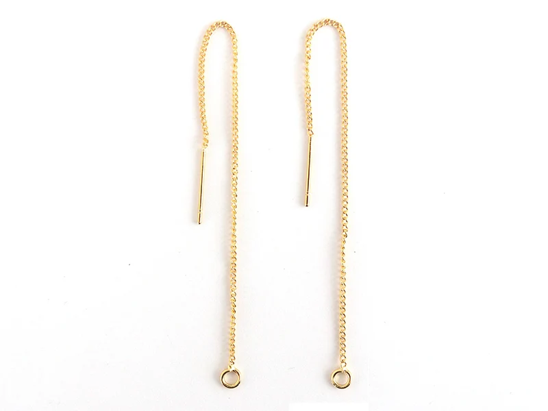 Paire de boucles d'oreilles chainette - dorée à l'or fin
