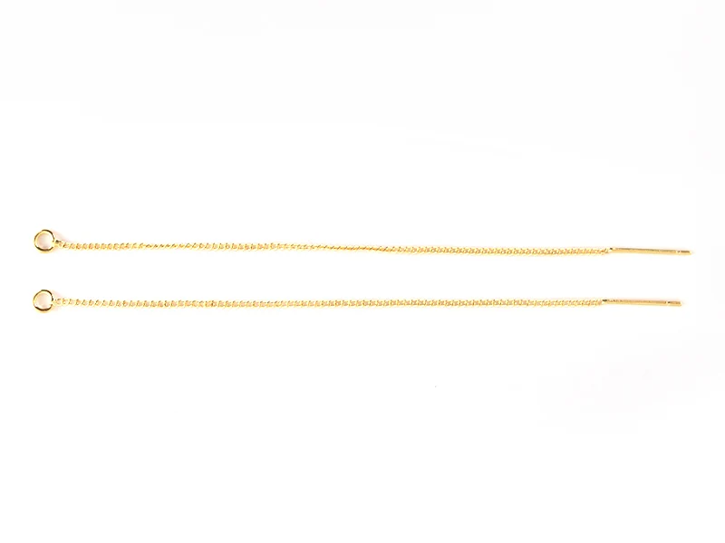 Paire de boucles d'oreilles chainette - dorée à l'or fin