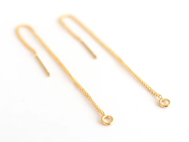 Paire de boucles d'oreilles chainette - dorée à l'or fin