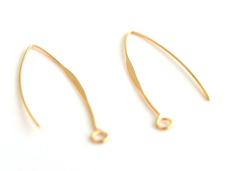 Paire de boucles d'oreilles dormeuses avec anneau - dorée à l'or fin