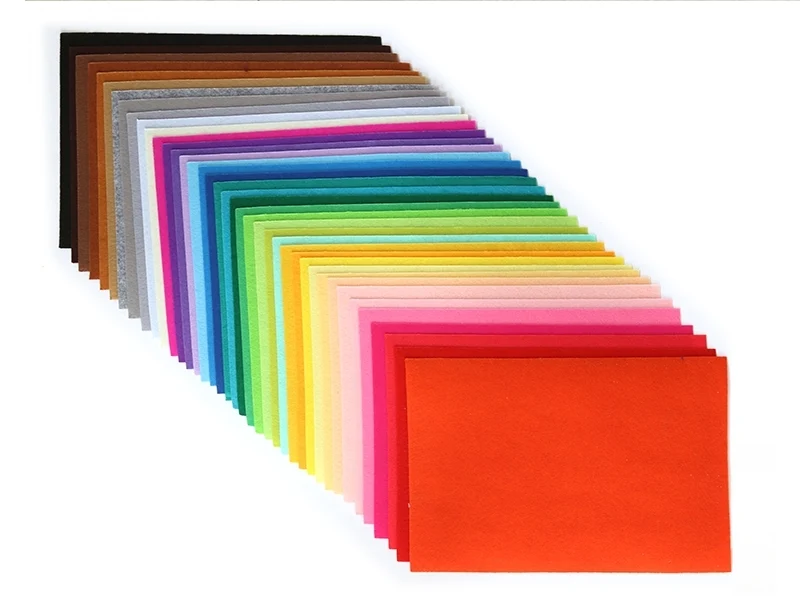 Lot de 40 plaques de feutrine multicolores - 30 x 20 cm