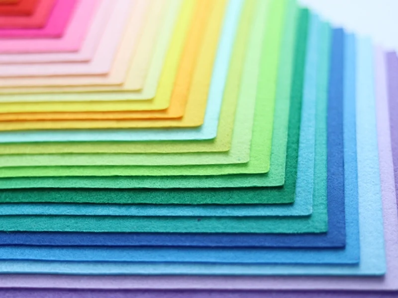 Lot de 40 plaques de feutrine multicolores - 30 x 20 cm