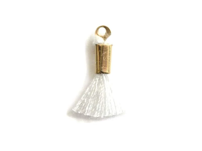 breloque mini-pompon - blanc