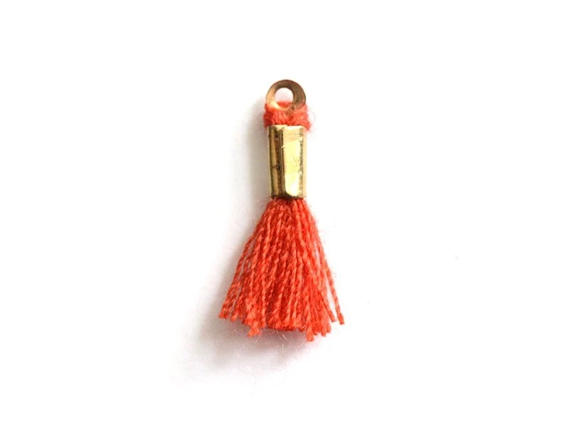 breloque mini-pompon - rouge vermillon