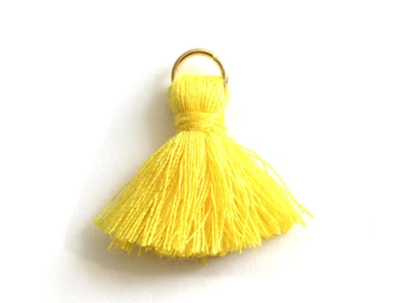 Pendentif pompon - jaune