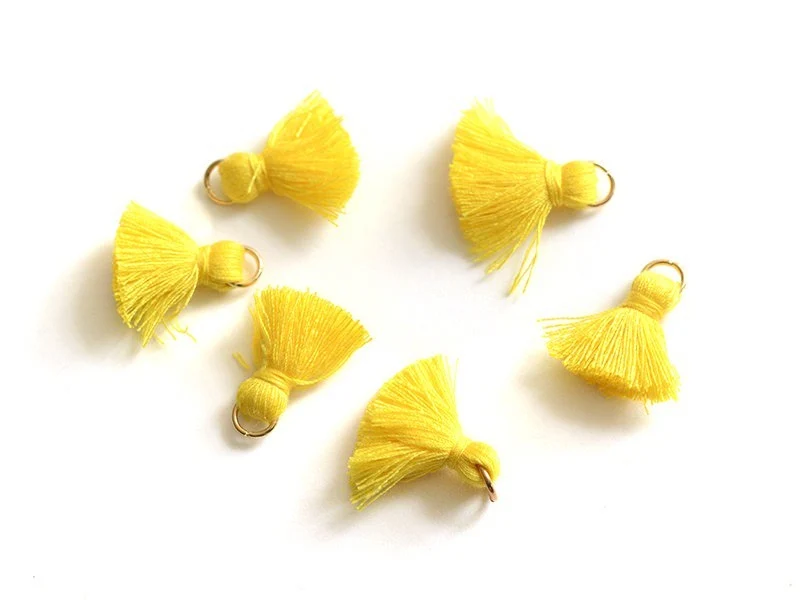 Pendentif pompon - jaune