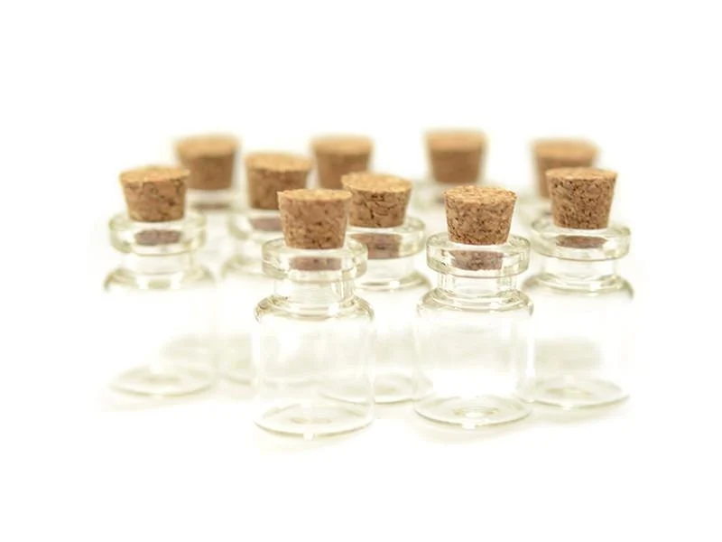 10 fioles en verre 2,8 cm