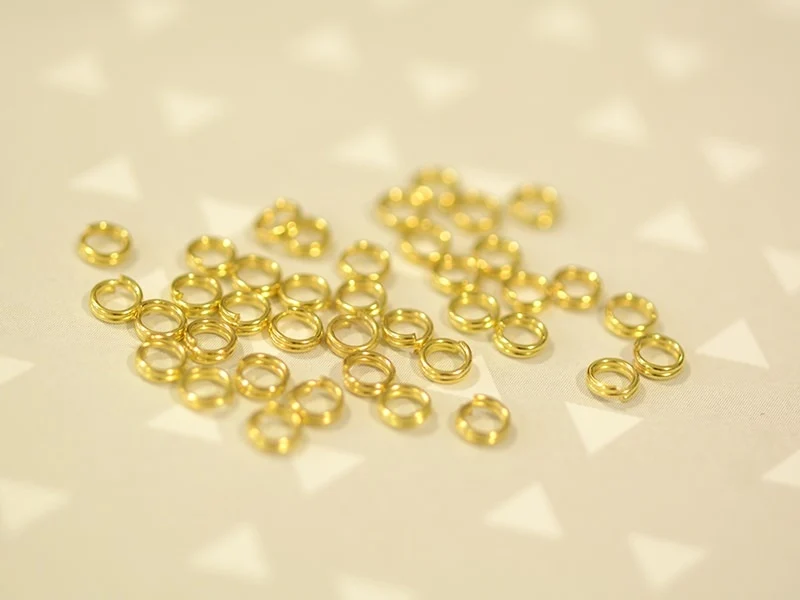 100 anneaux double couleur doré - 4 mm
