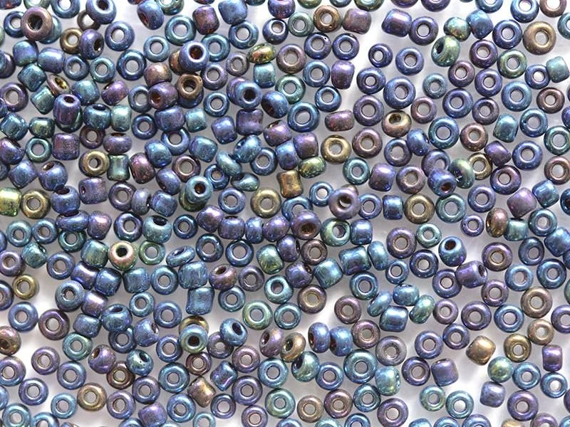 Tube de 350 perles métallisées - océan