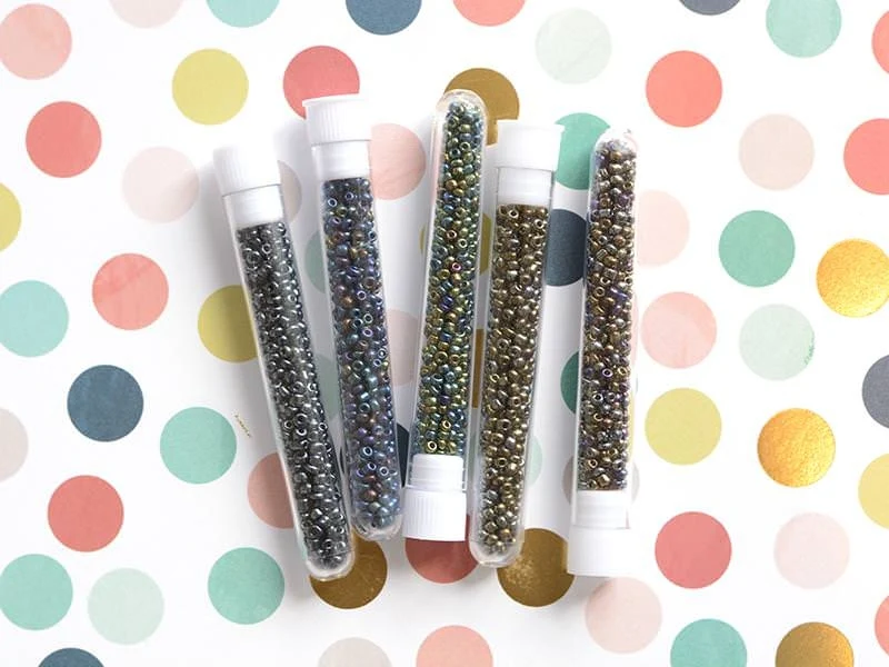Tube de 350 perles métallisées - océan