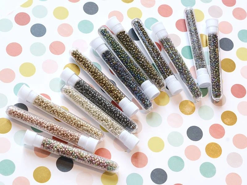 Tube de 350 perles métallisées - océan