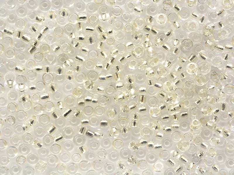 Tube de 350 perles à inclusions argentés - blanc