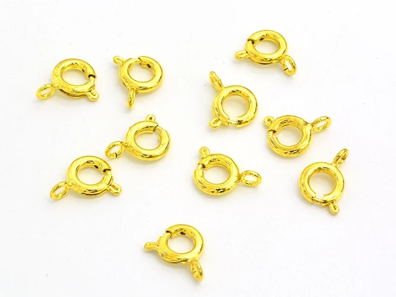 10 fermoirs ressorts 6 mm - doré