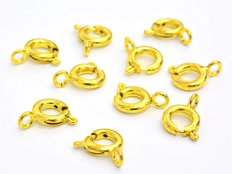 10 fermoirs ressorts 6 mm - doré
