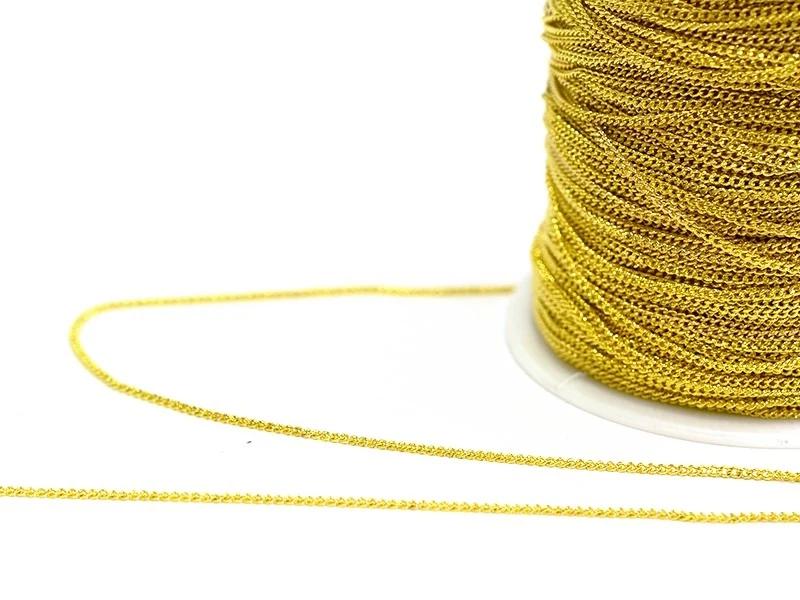 Chaine gourmette 1mm couleur or x 20 cm