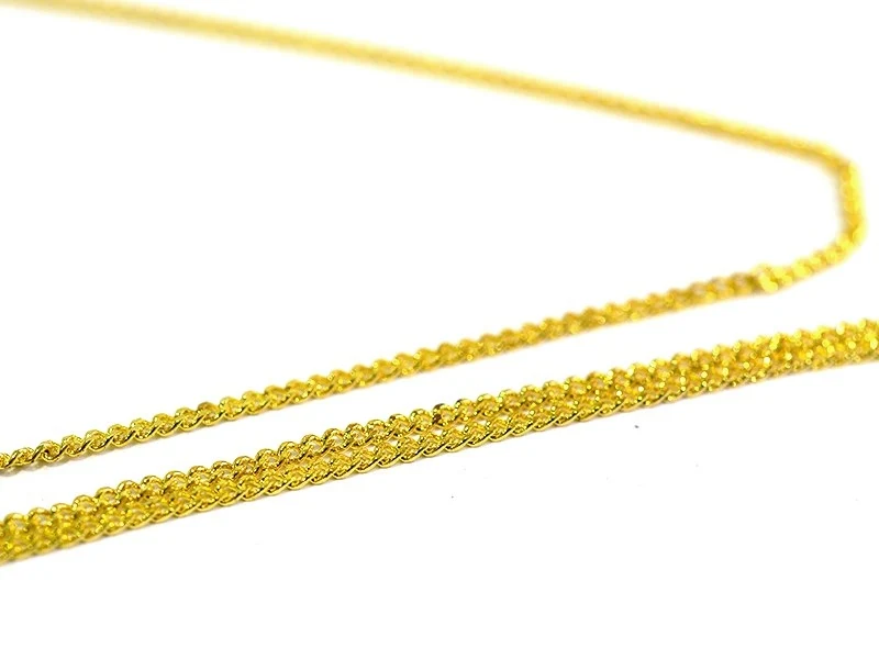 Chaine gourmette 1mm couleur or x 20 cm